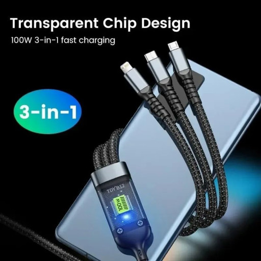 3 IN 1. 100W cable Loose Fast Charging