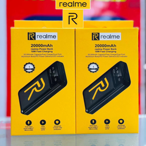Realme 20000 mah 18W power bank With 1year Garrunty