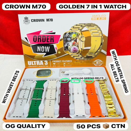 Golden watch M70 watch  Combo 7 strap