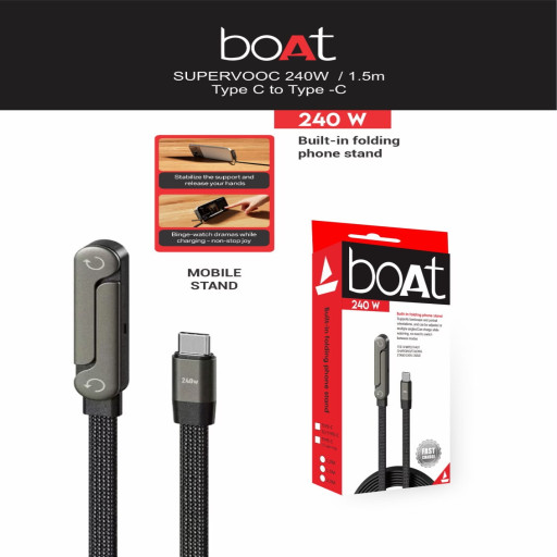 BOAT  240W  with stand Super fast cable