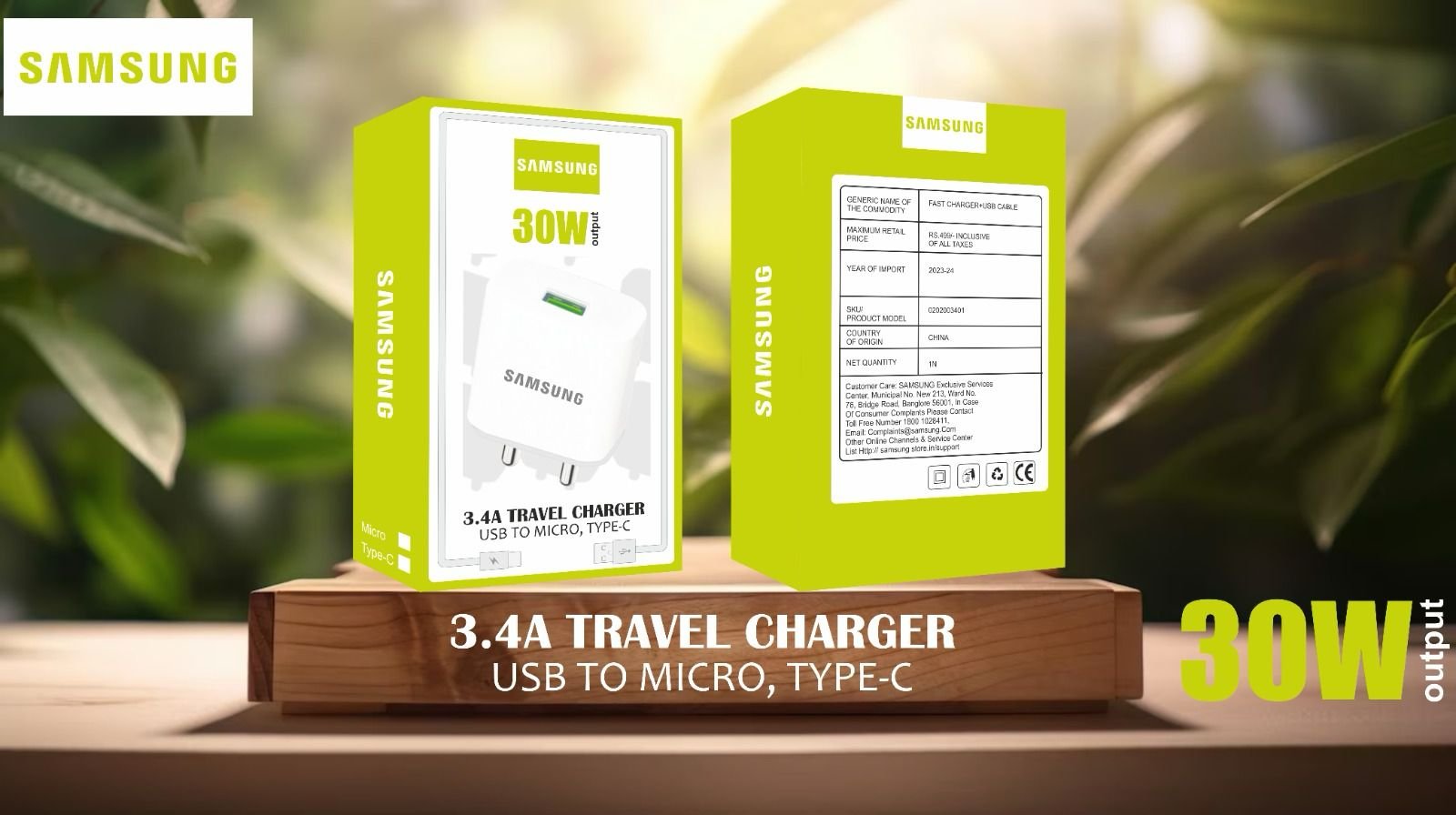 V8 SAMSUNG 30 W CHARGER 