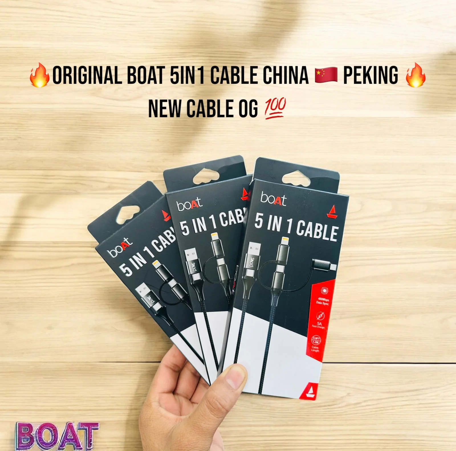 BOAT 5 IN 1 SUPPER FAST CHARGING CABEL